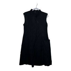 Elemente Clemente Dress Womens Large Wool Asymmetric Lagenlook Black Midi Toya‎